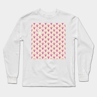 Pink Wave Pattern with Bunny Peekaboo Long Sleeve T-Shirt